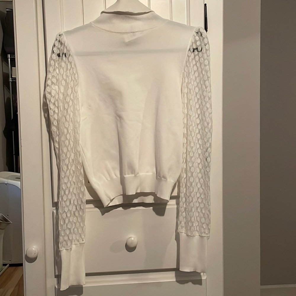 Nordstrom Rack Ivory Turtleneck Dot Patterned Womens Long Sleeve